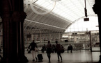In modern St-Pancras Train station - London, England - 27/09/2011